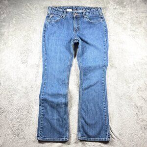 Carhartt Curvy Fit Straight Leg Mid-Rise‎ Jeans Women's 8x30 Blue Denim